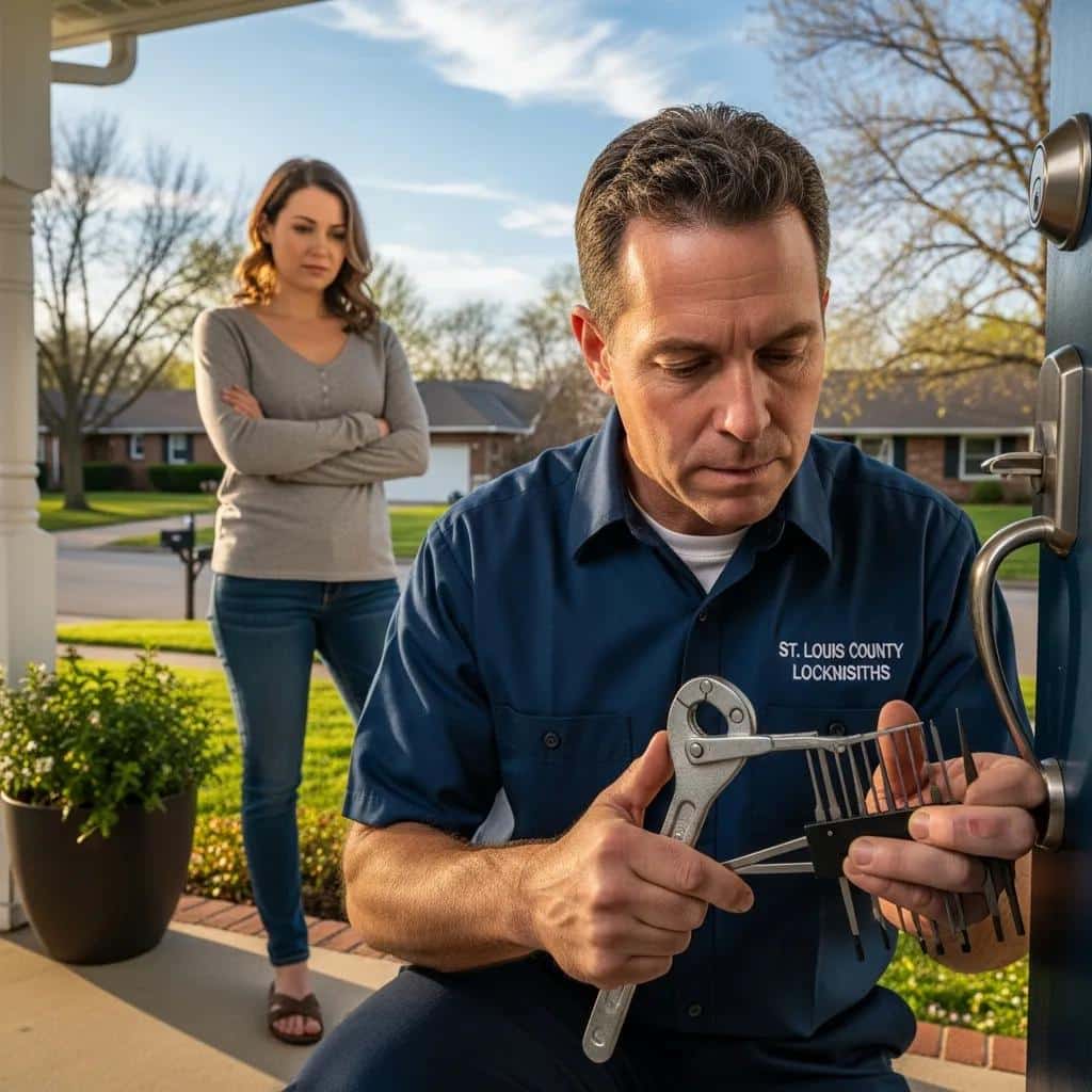 Locksmith providing emergency lockout services in St. Louis County