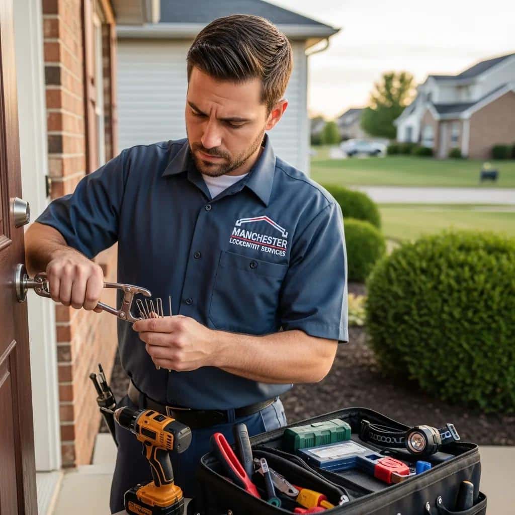 Locksmith providing emergency services in Manchester MO, emphasizing reliability and urgency